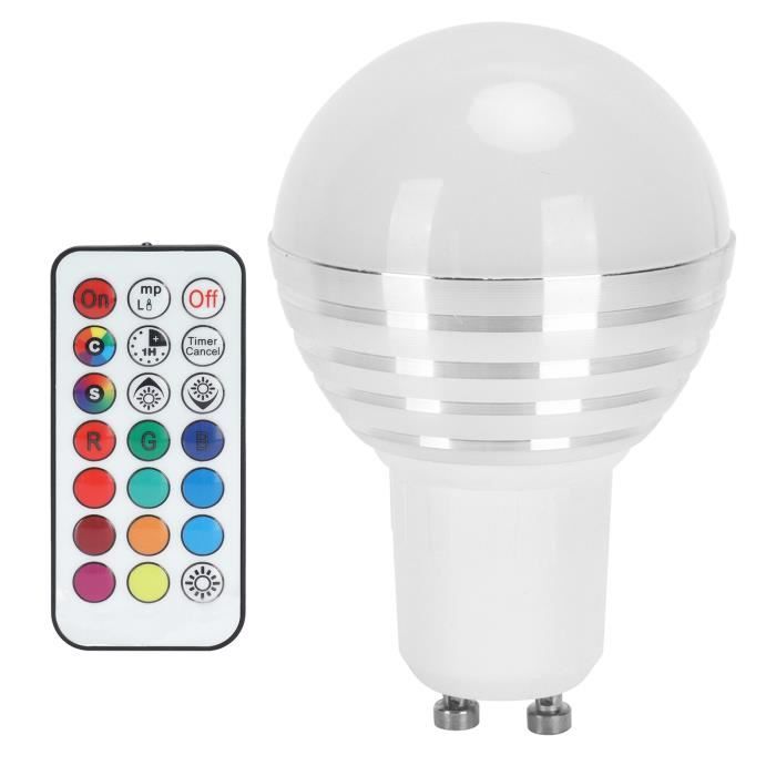 KEENSO Ampoule boule Lampe à Ampoule à Boule à LED, Ampoule à LED Gu10 Port  Rgb 3W à Changement de Couleur pour luminaire halogene