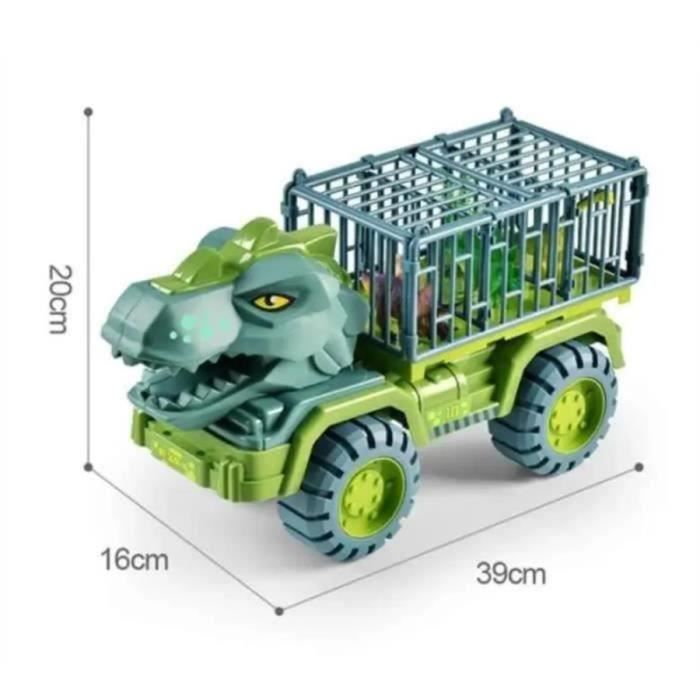 Camion Transporteur De Dinosaures – 28 Pièces – Sons Et Lumières – Dès 4 Ans – Cadeau Anniversaire