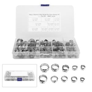 Lot De 120 Clips à Ressort Pour Tuyaux - 6 à 12mm - Acier Doré