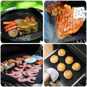Tapis De Cuisson Pour Barbecue - Lot De 5 - Anti-adhésif Téflon - 40x32 Cm - Résiste à 260°C