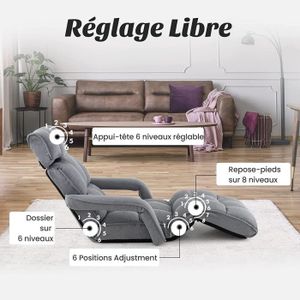 Fauteuil 1 Place 3 En 1= Fauteuil / Récliner / Lit - Tahiti Ménager