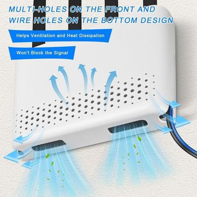 Boîte Rangement Routeur WiFi - Cache-fil Mural - 29.5x21.5x6 Cm - Blanc - Installation Facile - Pour Salon/bureau