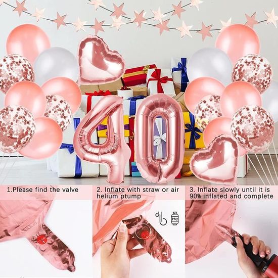 16" 4th fête d'anniversaire numéro Foil Balloon Air Remplissage Rose Bleu or Argent Animal