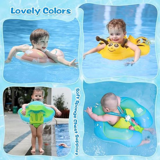 Bouée Bébé Avec Siège - Anneau Natation Gonflable Double Valve - Sécurité Piscine 0-6 Mois