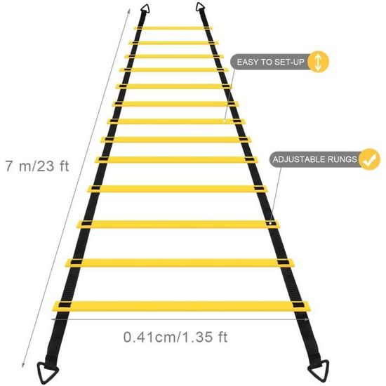 Échelle De Rythme 5.1M - Échelle De Corde Pour Entraînement Vitesse Et Agilité, Équipement Football Et Sports