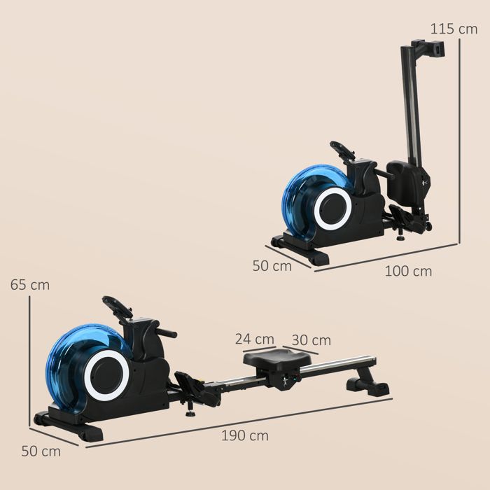 Machine Abdominaux Et Rameurs Pliable - Capacité 300 LB, écran LCD, 7 Réglages Siège | Salle De Sport Maison Compacte