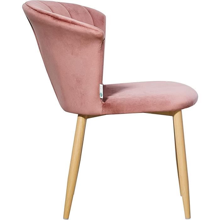 Chaise ally Scandinave en velours rose poudré (lot de 2) - Chaises &  Tabourets - Salle à manger - Cuisine - Koya design