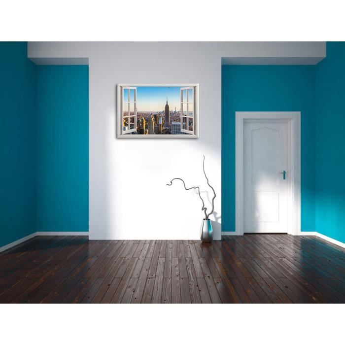 Quadro Urbano com Moldura Natural Empire State 60x80 cm - Decore