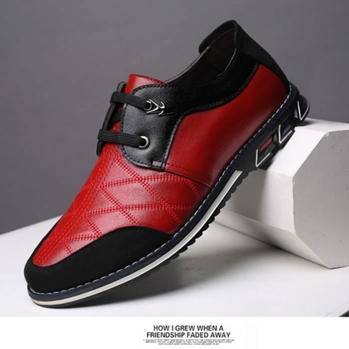 Chaussure cuir rouge homme deals