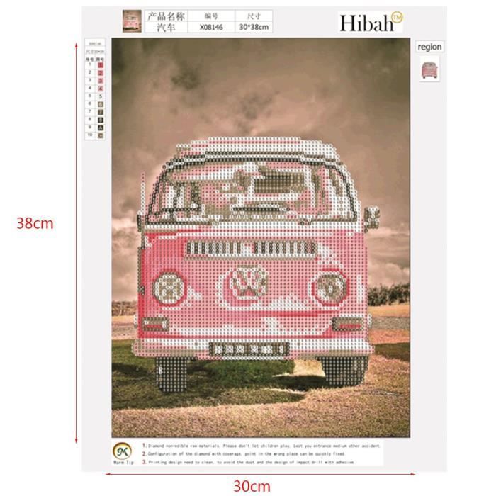 Kit De Peinture Diamant 5D Voiture De Sport Rouge 30x40cm DIY Broderie Diamant Painting Complet Adultes Par Numéro Strass Point De Croix Art,Artisanal