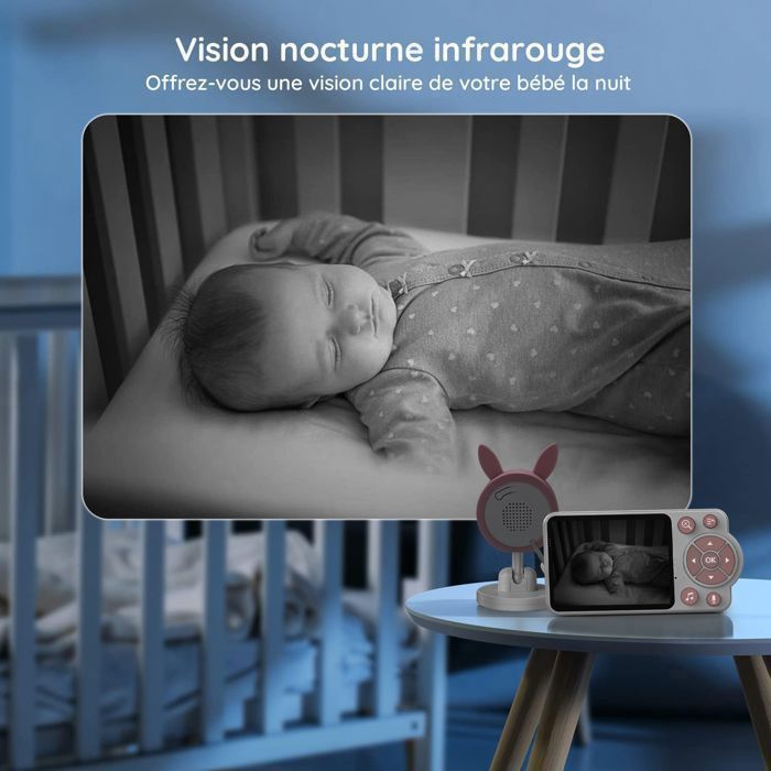 Comfyer Babyphone 7" Écran 720P HD - 4 Caméras, Nuit IR, VOX, Température - 4000mAh