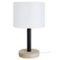 Lampe A Chevet Base Ronde Katita E14 25 W Bois Noir Et Blanc