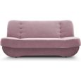 Canapé en lit Convertible avec Coffre de Rangement 3 Places Relax clic clac Banquette BZ en Tissu Pafos Rose-0