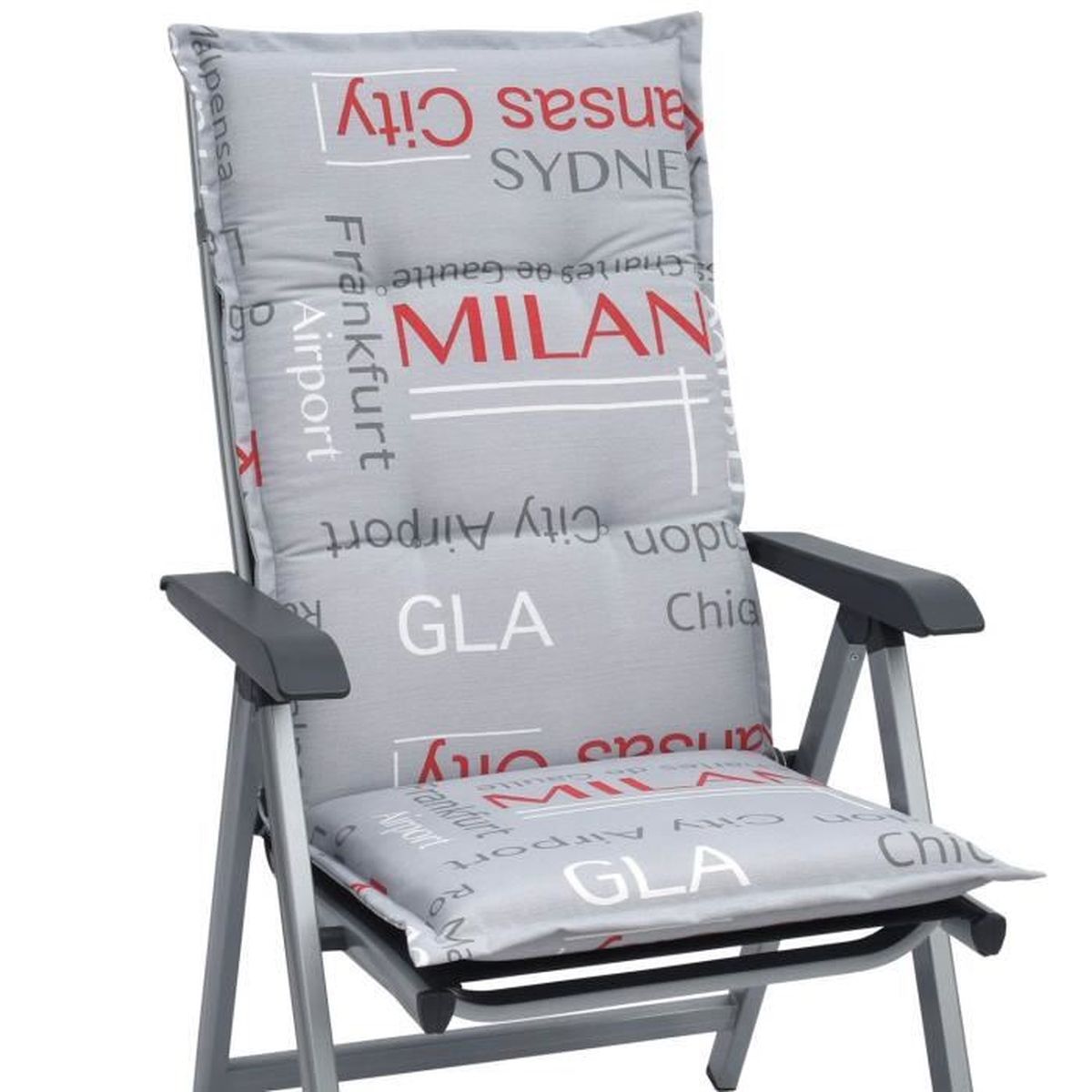 Beautissu Coussin de Chaise Longue Loft HL 120x50x6cm Gris Graphite
