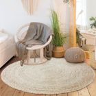 THE DECO FACTORY FULL Tapis de salon ou de chambre - Jute - Ø160 cm - Naturel