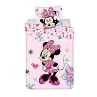 Parures drap plat - AC-Déco - Disney - Parure de lit en coton "Minnie : Fleurs" - Rose - 160 x 200 cm