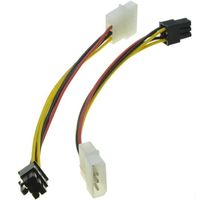 4 Pin Molex to 6 Pin PCI-Express PCIE Video Card Power Converter Adapter Cable