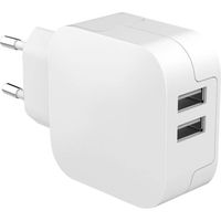 Base Charge secteur 2 USB 3.4A IC SMART Blanc