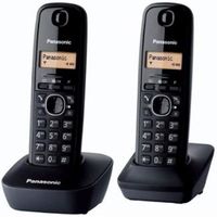 Téléphone sans fil DECT PANASONIC KX-TG1612FRH Noir - Répertoire 50 noms et numéros - Intercom et alarme