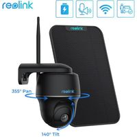 Reolink Camera Surveillance Solaire Exterieur Sans Fil 4M Caméra IP WiFi 2,4/5GHz,PT,Vision Nocturne, Argus PT+Panneau Solaire Noir