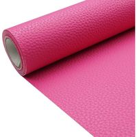 Tissu en cuir synthétique texture litchi rose vif de 1,13 mm d'épaisseur pour travaux manuels, couture, canapé, sac à main, boucles