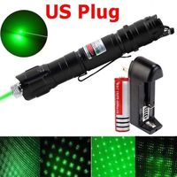 Stylo pointeur laser haute puissance faisceau visible lampe de poche lumière 5mw laser  - Vert - Ensemble complet (prise américaine)