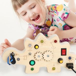TABLE JOUET D'ACTIVITÉ Montessori Busy Board en Bois avec 7 Interrupteurs