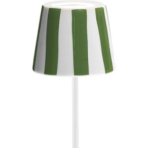 ABAT-JOUR Couvercle En Céramique Pour Lampe Poldina Made In Italy - Couvercle D'Abat-Jour Décoré À La Main (Rayures Vertes)[A3473]