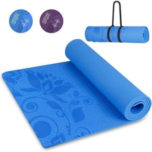 TAPIS DE SOL FITNESS INTEY Tapis de yoga, de gym, d'exercices 180 x 60 x 0.7cm - Bleu