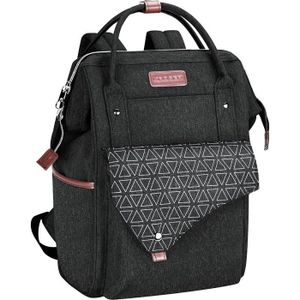 Noir Adapté Aux Voyages Sac à Dos pour Ordinateur Portable en PU De Grande Capacité Anti-vol Sac à Dos en Cuir Décontracté Roll Top pour Hommes Et Femmes Sac Décole Universitaire étanche 