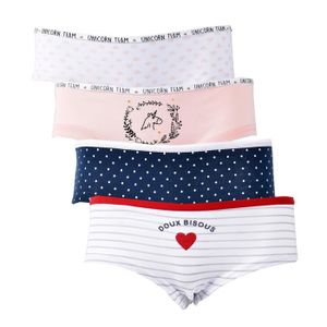 CULOTTE - SLIP Culottes Enfant FUNNY GIRL en coton - Pack de 4 Sh