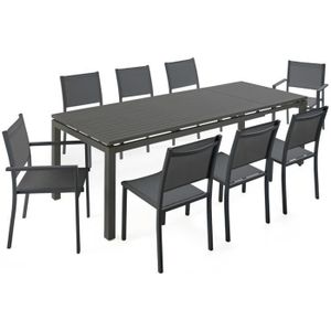 Ensemble table et chaise de jardin Salon de jardin table extensible - 240 x 90 x 76 c