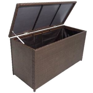 Coffre De Stockage De Jardin Marron 120x50x60 Cm Resine Tressee Achat Vente Coffre D Exterieur Coffre De Stockage De Jardin Cdiscount