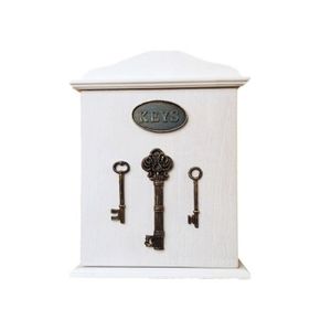 Boîte à clés Box Antique Style vestibules Armoire à miroir 10 Crochets Mur étagère 30 cm 