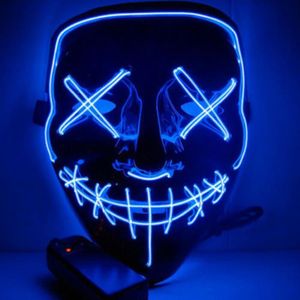 Queta Masque LED Lumi/ère EL Wire Cosplay Masque Masque De Purge pour Festival Cosplay Costume dhalloween Rouge