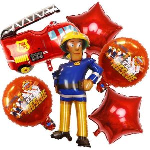 BALLON DÉCORATIF  Sam Le Pompier Ballons Décorations De Fête Sam Le Pompier 6 Pièce Fournitures De Fête À Thème Fireman Sam Ballon En Film D'Al[P3946]