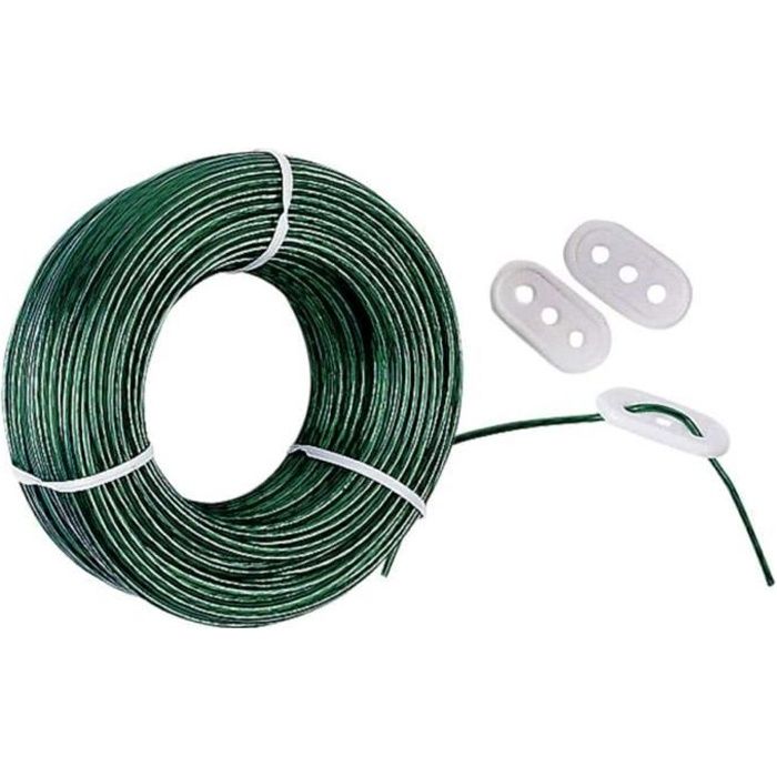 10m PVC cable acier 2mm transparent couleur 1x7 gaine corde de