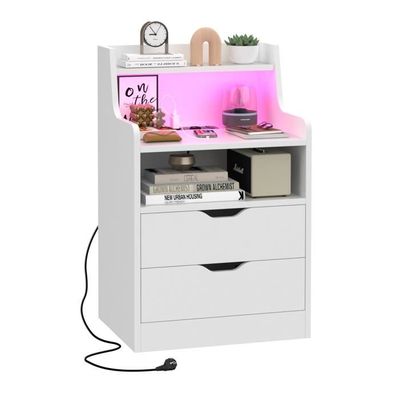 HOOBRO Tables De Chevet Lot De 2 Avec Prises Et Ports USB, Tables