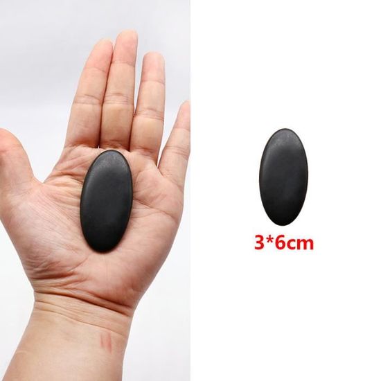Pierre De Massage En Basalte Chaude - Pour Spa, Soins Du Corps Et Relaxation - Taille 6x5 Cm - Noire, Neuve
