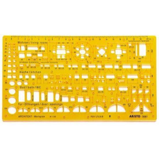 Maschera Per Arredi Aristo - Scala 1:100 - 225x125 Mm - Giallo Trasparente - Per Architettura E Design - Foto 4