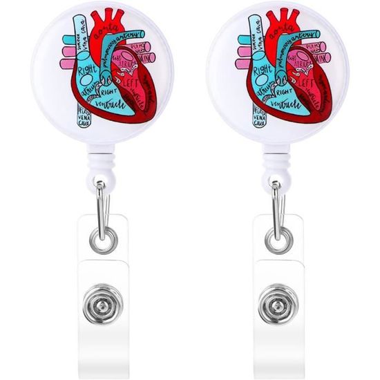 Porte-badges Rétractables - Lot De 2, Violet - Pour Carte D'identité, Badge - Coque Plastique ABS, Pratique Et Léger - 10