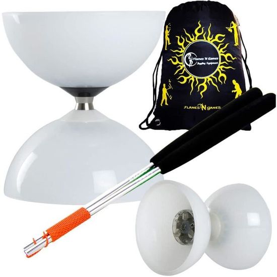 Diabolo LED Lunar Spin Juggle Dream – Essieu Fixe, LED Rouges/bleues/vertes, Bâtons Alu, Sac De Voyage Inclus !