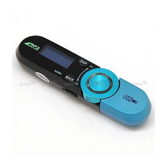 4Go Lecteur Baladeur MP3 Dictaphone Radio FM Fonction Clé USB Bleu