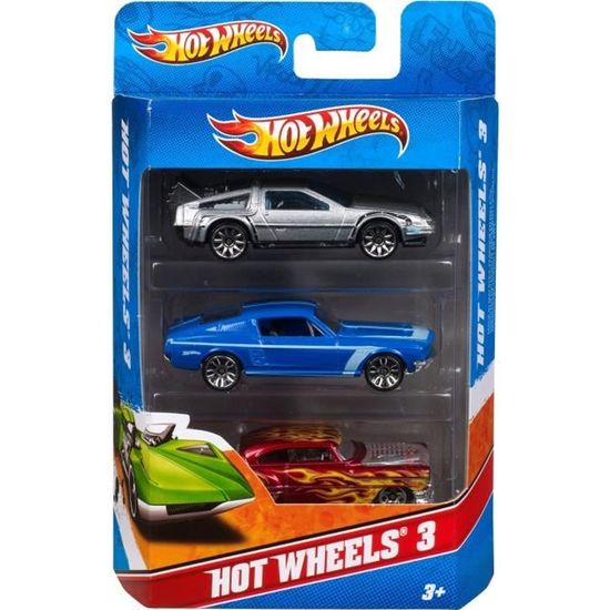 Coffret de 3 voitures HOT WHEELS - Modèle aléatoire - Voiture miniature - Intérieur - Enfant - Bleu