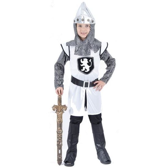 Déguisement chevalier médiéval croisé garçon - Gris - Argent - Polyester - Intérieur
