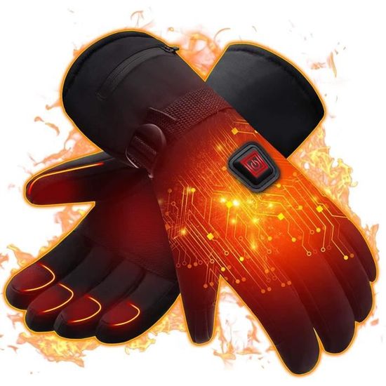 Gants Chauffants Hommes Femmes,Gants Chauffants Hiver pour Cyclisme Ski de Neige Pêcher Conduite