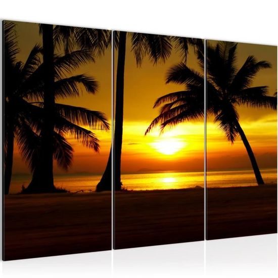 Runa art Tableau Décoration Murale Cascade 120x40 cm - 3 Panneaux Deco
