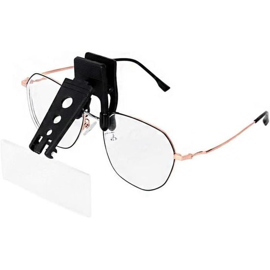 Loupe Clip Sur Lunettes - Grossissement 1.5X, 2.5X, 3.5X - Idéale Bricolage, Lecture, Bijouterie, Réparation