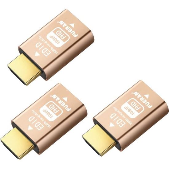 Lot De 3 Émulateurs D'Écran HDMI 4K Factices - Plug & Play - Pour Configurations Sans Tête (Windows/Mac/Linux)