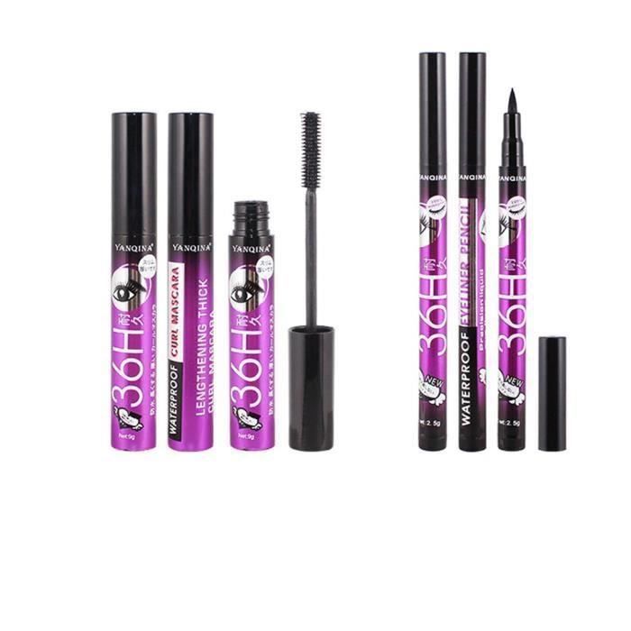 TK Eyeliner Mascara Set Long Lasting Mascara Outil de maquillage pour